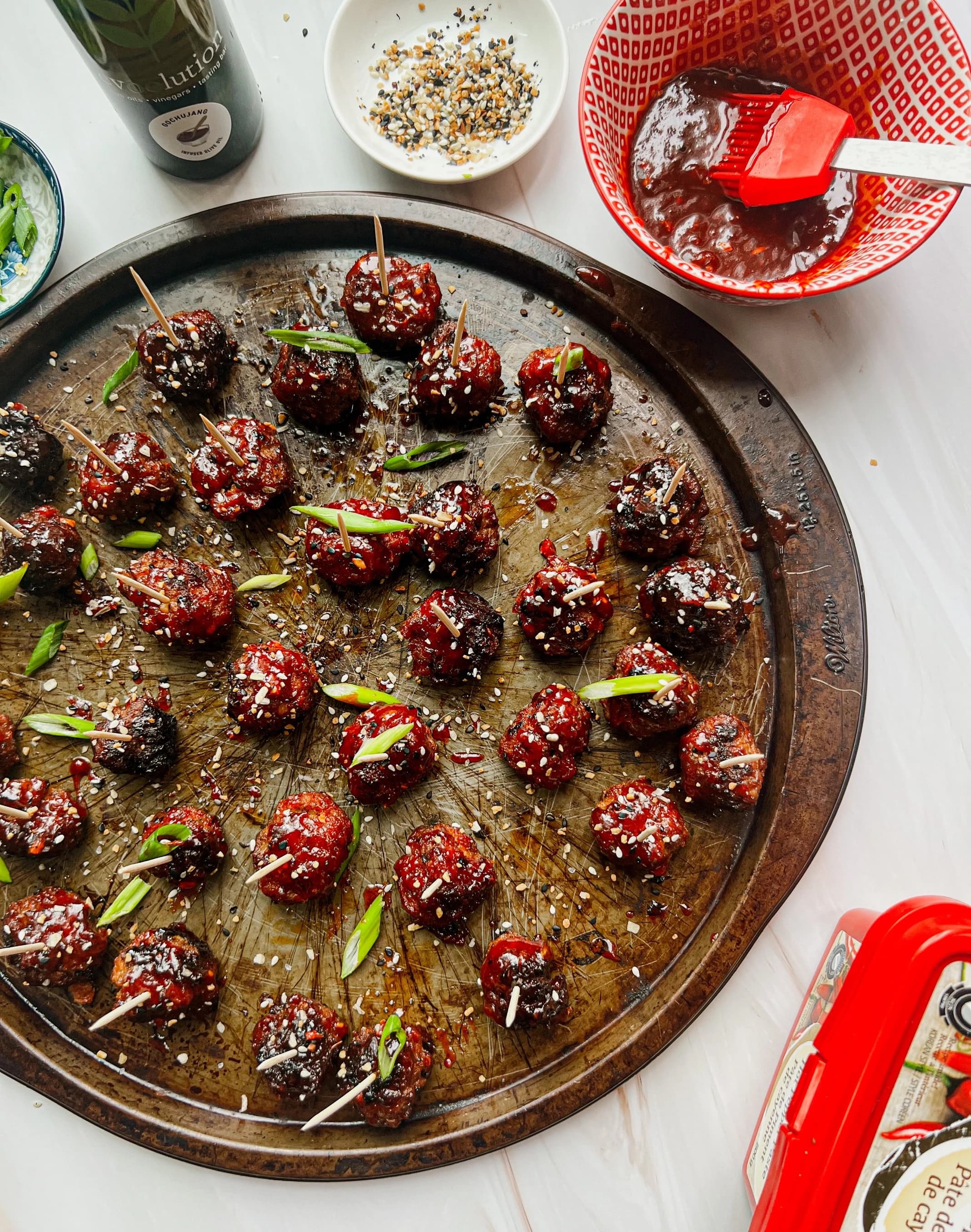 Gochujang cocktail meatballs