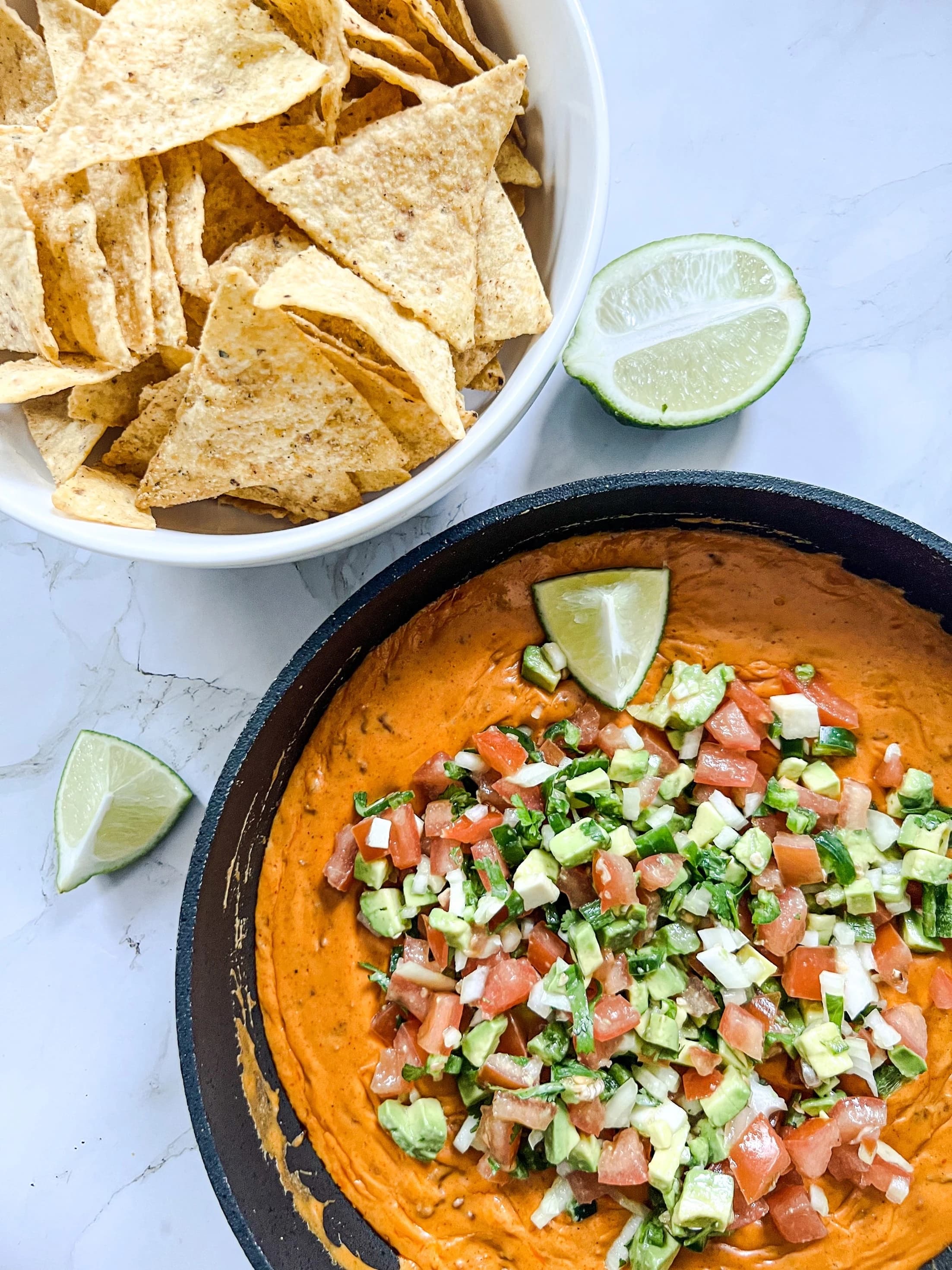 One Pan Chicken Chili Queso Dip