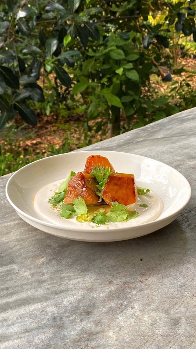 STICKY PUMPKIN WITH TAHINI