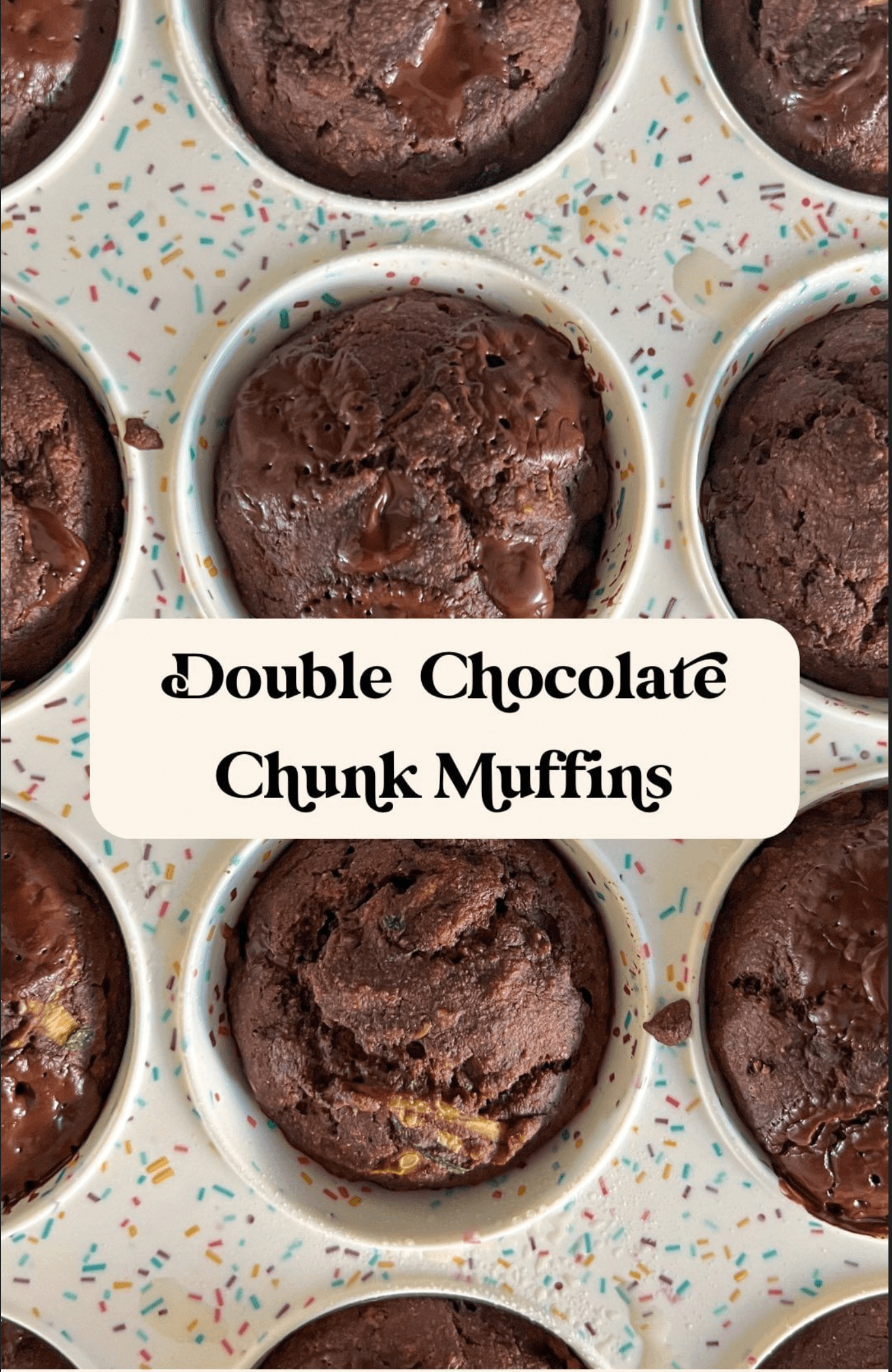 Double chocolate chunk muffins with zucchini