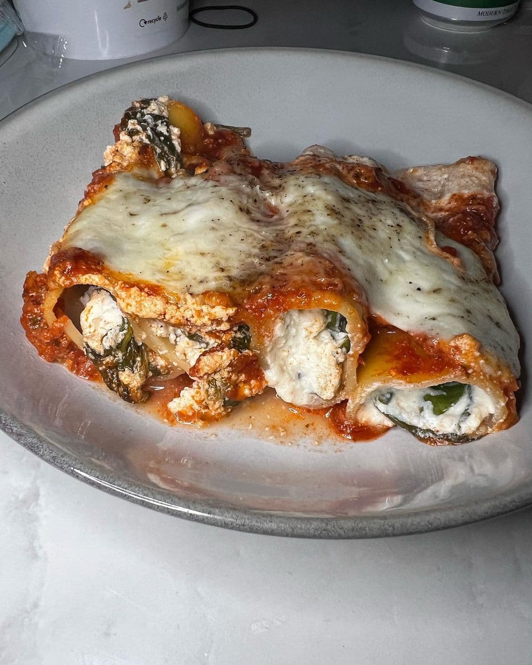Spinach and ricotta cannelloni
