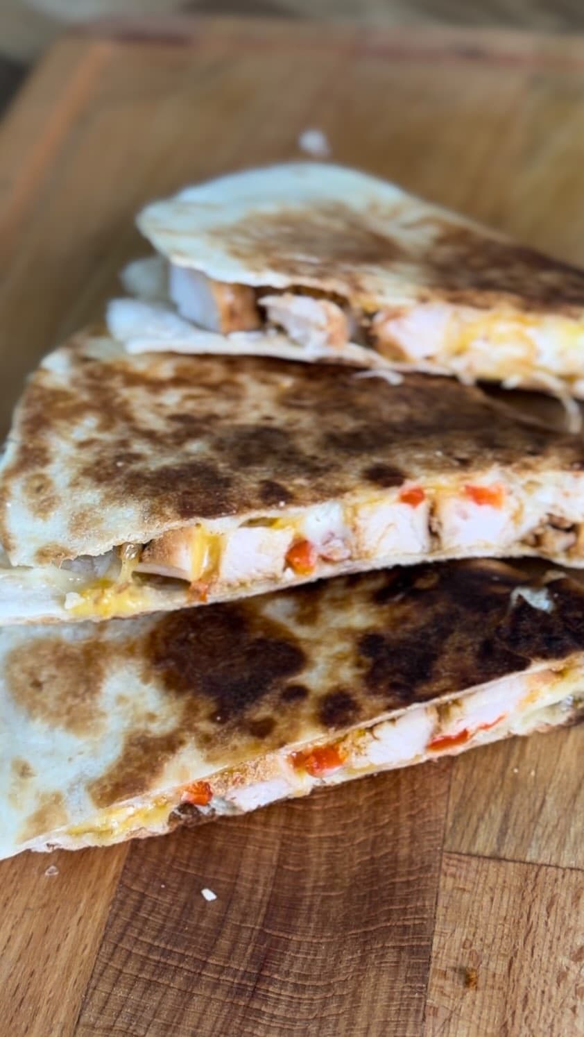 Leftover Chicken quesadilla