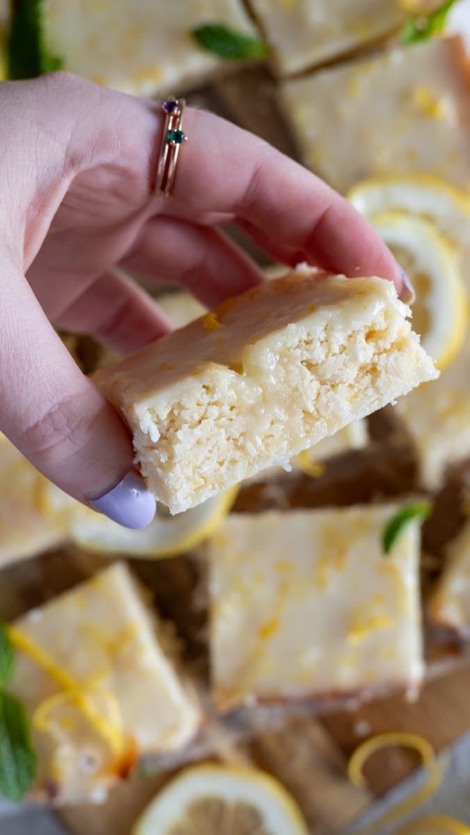 Zesty lemon and coconut blondies