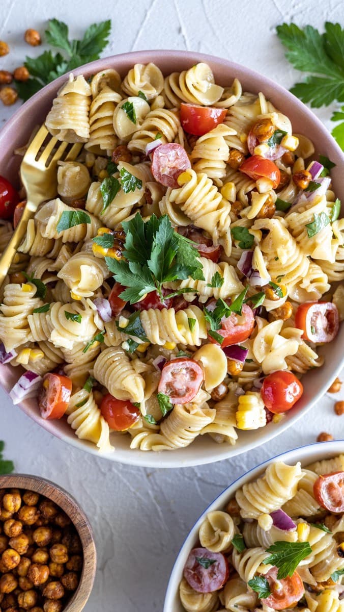 SUMMER PASTA SALAD WITH GRILLED CORN