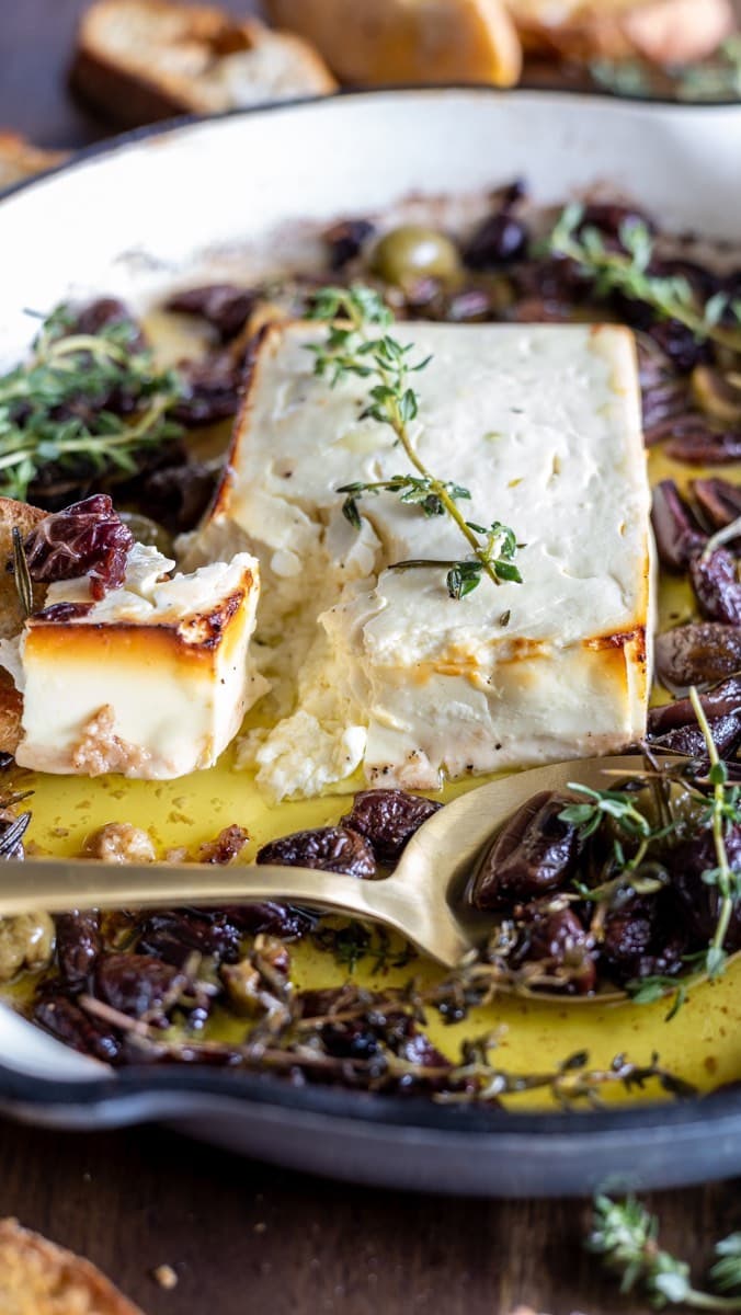 BAKED FETA WITH GARLIC AND HERB OLIVES