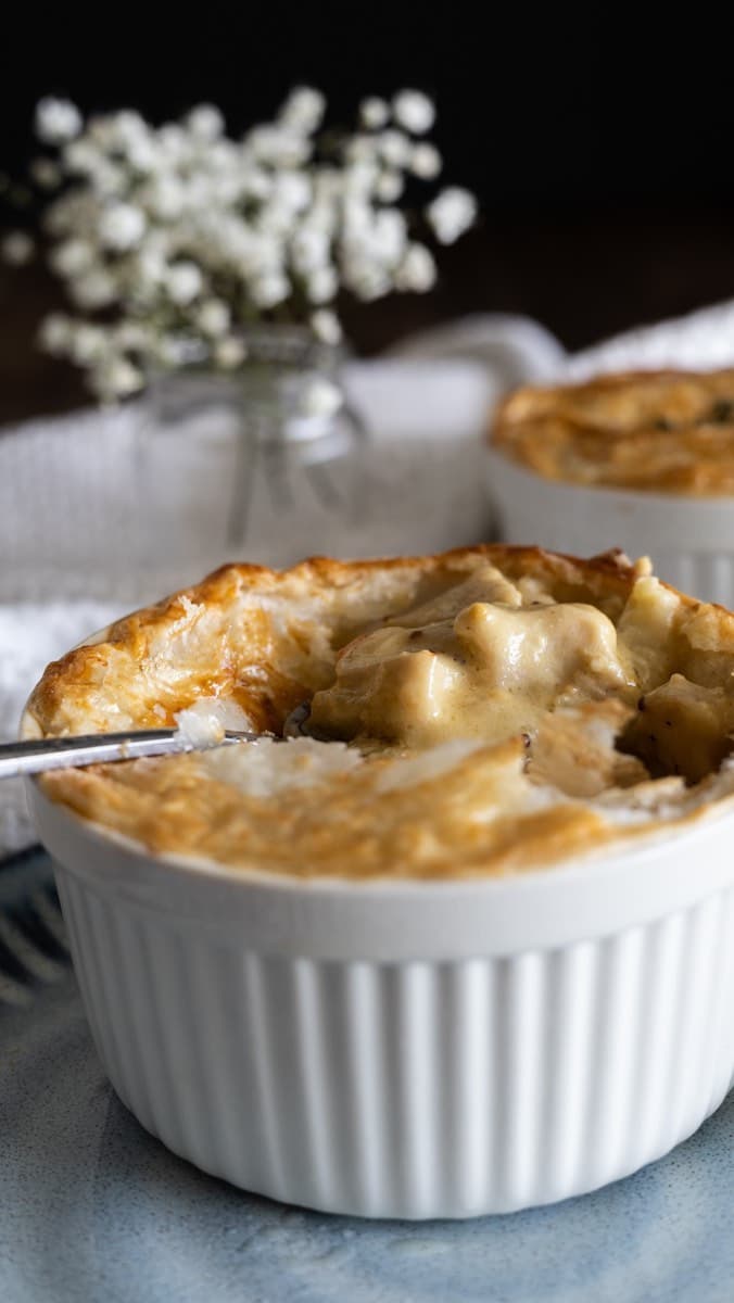CREAMY GARLIC MUSTARD CHICKEN POT PIES