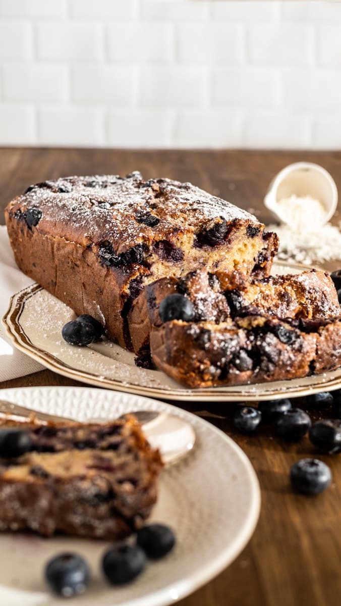 BLUEBERRY, BANANA AND COCONUT LOAF CAKE