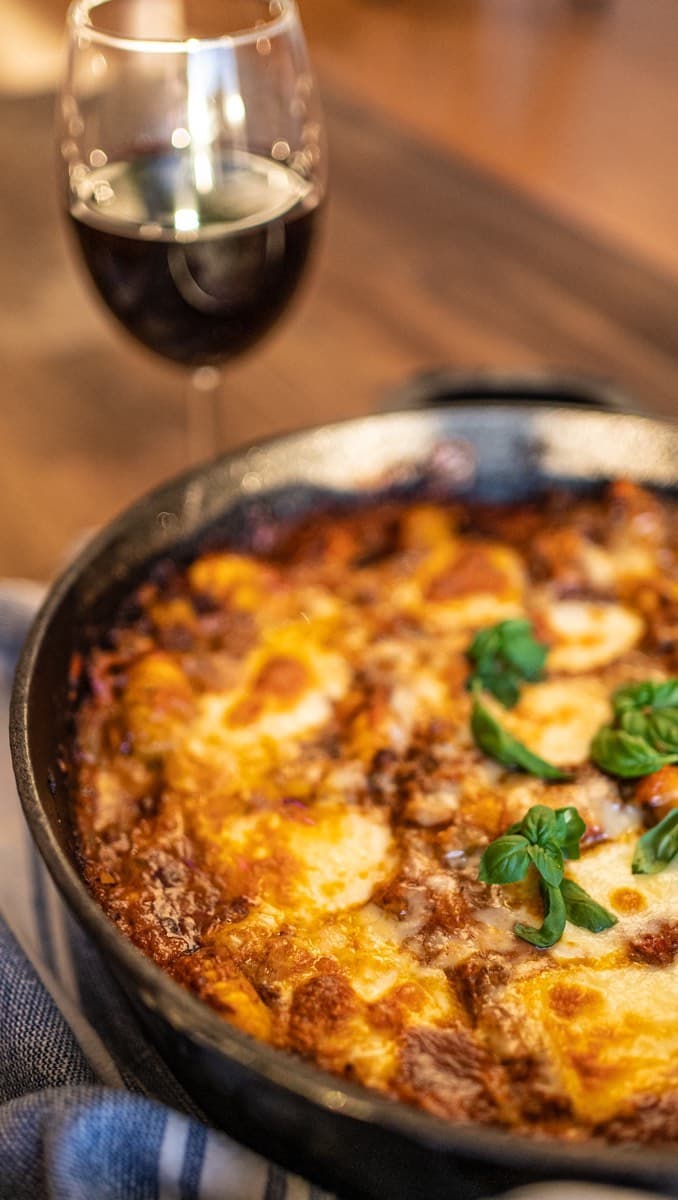 ONE-PAN PESTO BOLOGNESE GNOCCHI BAKE