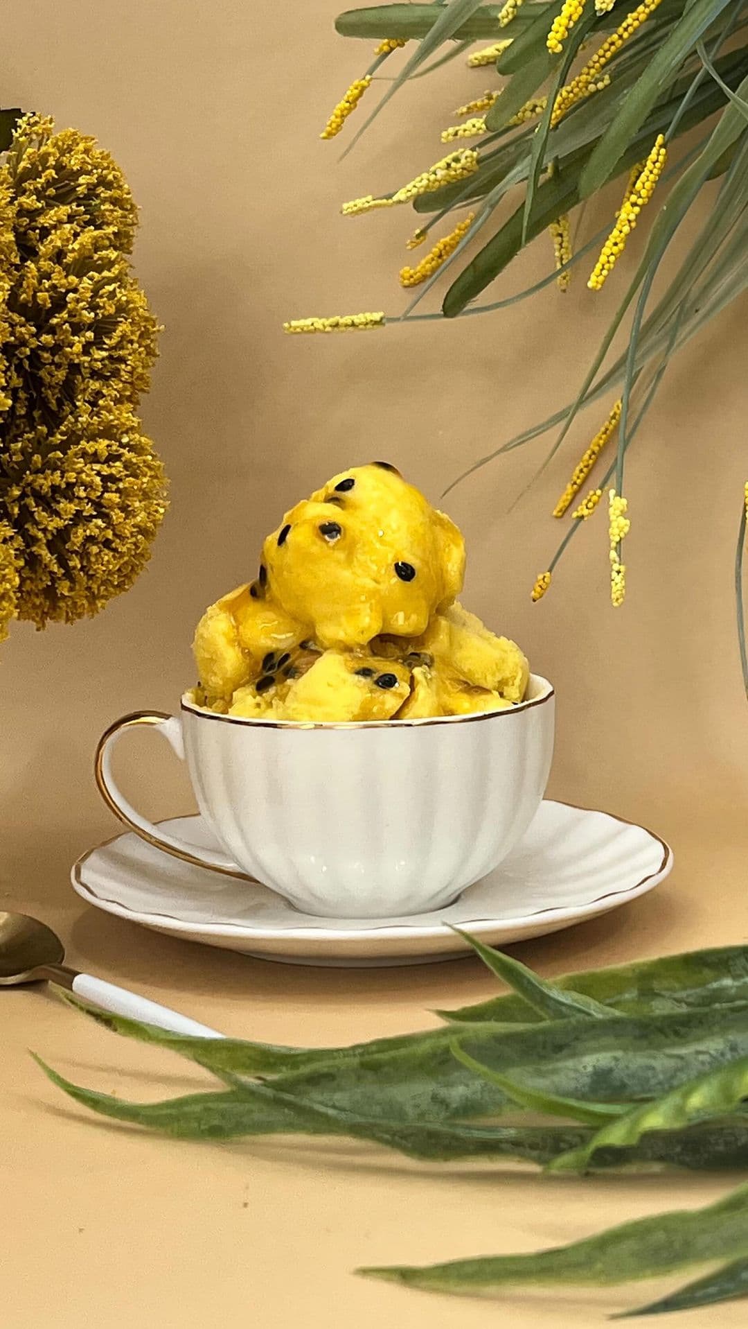 High-protein turmeric pineapple ice cream!