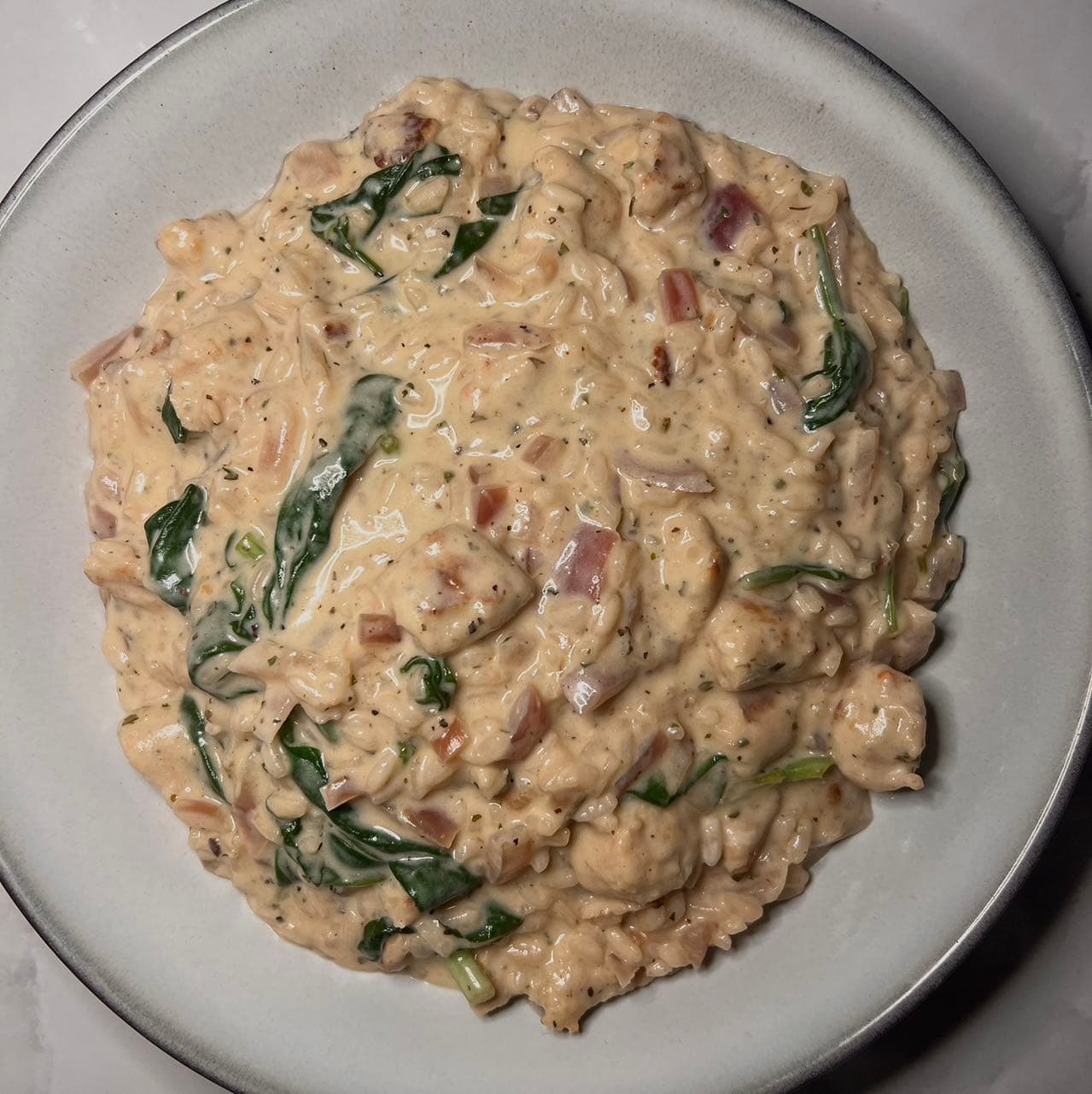 Boursin & sausage risotto